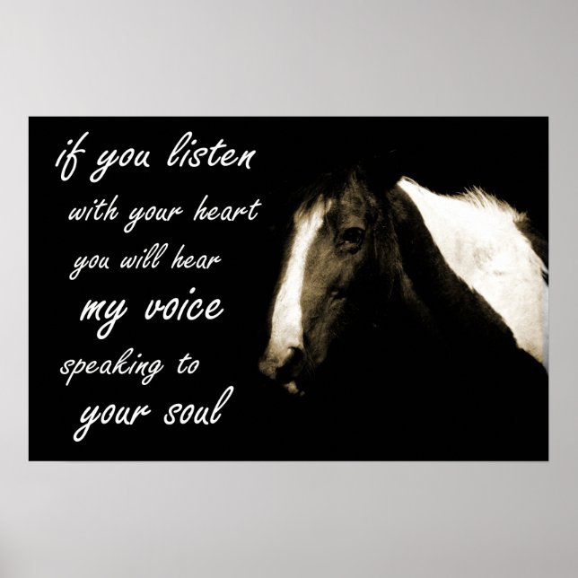 Poster Cheval Parler à votre âme Thérapie équine (Devant)