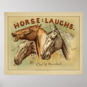 Poster Cheval rit Vintage Couleur Couverture Art Imprimer