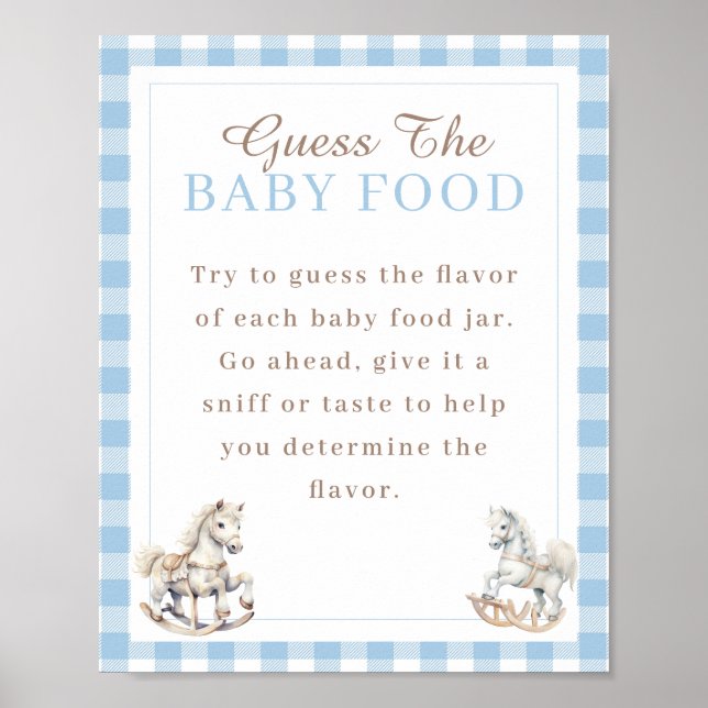 Poster Cheval Rocheux Devinez Le Baby shower Alimentaire  (Devant)
