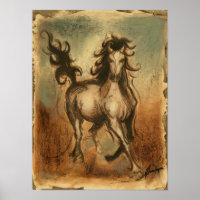 Cheval sauvage et couleurs chaudes
