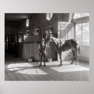 Poster Cheval Stables, 1933 de polo. Photo vintage