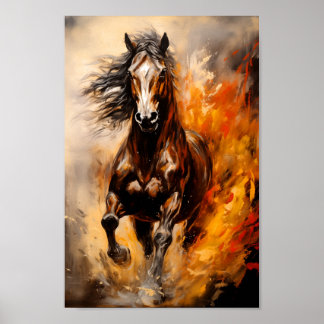 Poster Cheval Traversant Le Feu