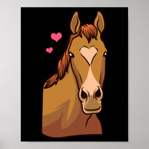 Poster Cheval Valentines Jour Chemise Coeur Pony Horsebac