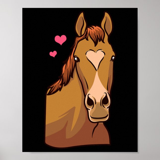 Poster Cheval Valentines Jour Chemise Coeur Pony Horsebac (Devant)