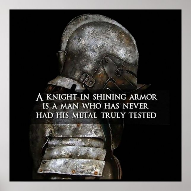 Poster Chevalier en armure brillante - motivation du guer (Devant)