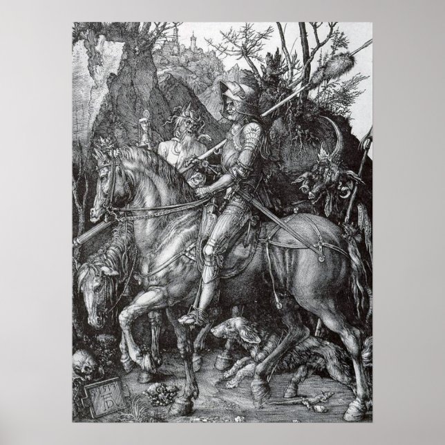 Poster Chevalier, mort et diable - Albrecht Durer (Devant)