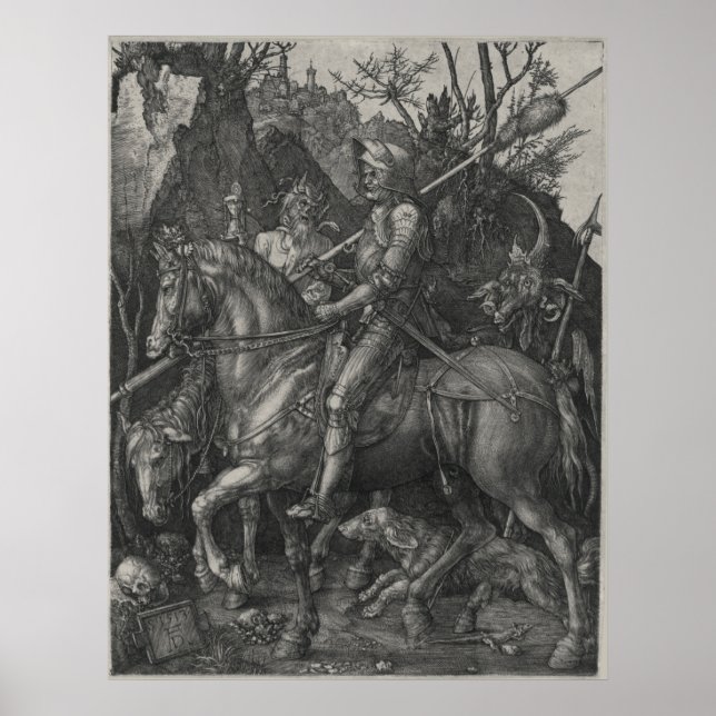 Poster Chevalier, mort et diable par Albrecht Durer (Devant)