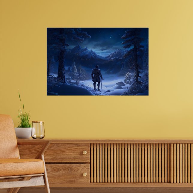 Poster Chevalier Pensif de la Wonderland d'hiver (Salon 2)