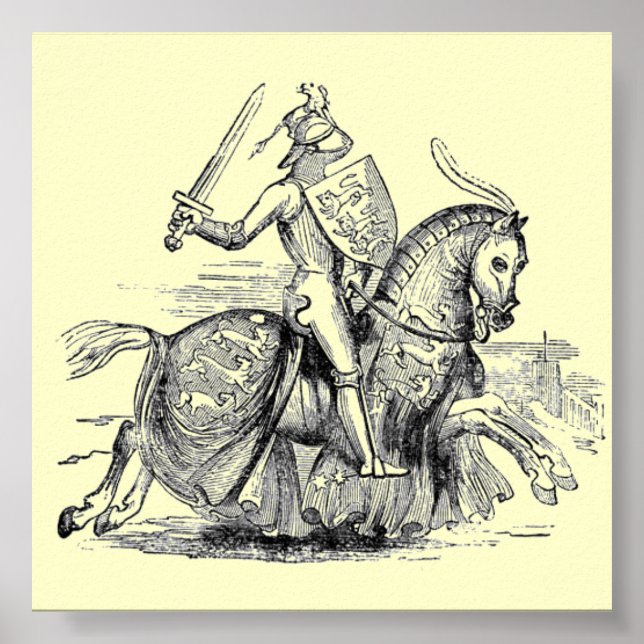 Poster Chevalier sur l'affiche Horsback (Devant)