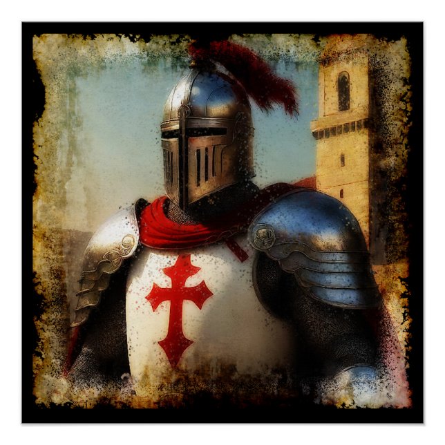 Poster Chevalier Templier Médiéval (Devant)