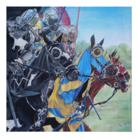 chevaliers médiévaux jouant sur l'art historique d