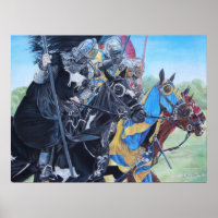 chevaliers médiévaux jouant sur l'art historique d
