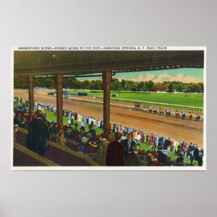 Poster Chevaux Aller à la poste sur la piste de course