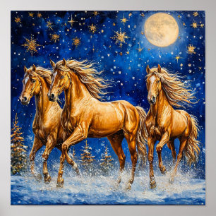 Poster Chevaux Cartoon mignons