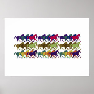 Poster chevaux colorés