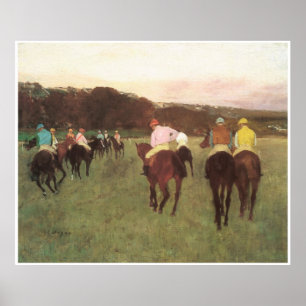Poster Chevaux de course chez Longchamp, C. 1873-75 -