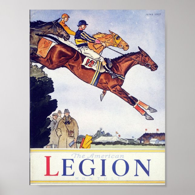 Poster Chevaux de race vintage (Devant)
