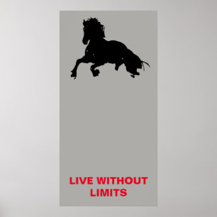 Poster Chevaux Motivationnels Vivent Sans Limites Pop Art