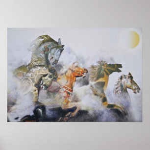 POSTER CHEVAUX PEINTS SAUVAGES DE CARROUSEL
