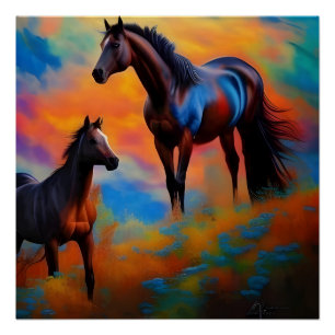Poster chevaux sauvages