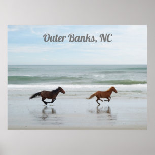 Poster Chevaux sauvages Banques extérieures OBX Corolla N