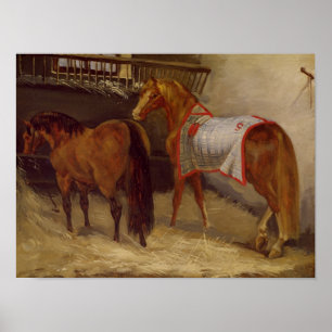 Poster Chevaux sur les tables