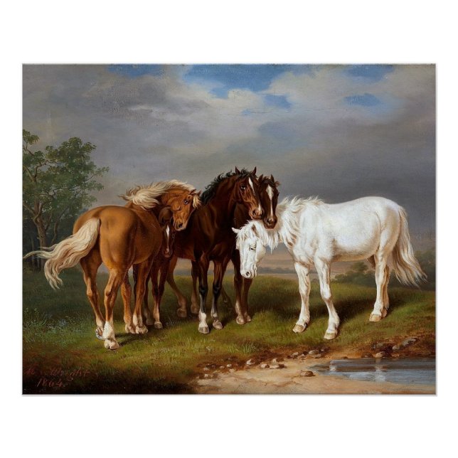 Poster Chevaux vers 1864 (Devant)