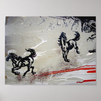 Poster "Chevaux volant"