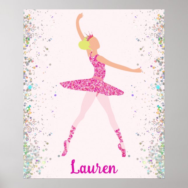 Poster Cheveux clair Robe Parties scintillant rose Baller (Devant)