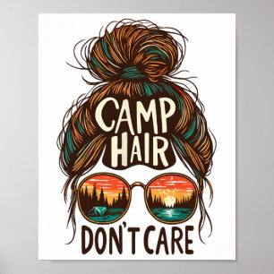 Poster Cheveux de camping, on ne s'en soucie pas, chignon