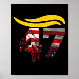 Poster Cheveux de Trump Vintage 47 2