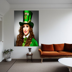 Poster Cheveux marron de la dame de St. Patrick   Art AI