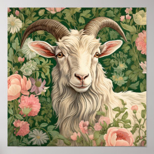 Poster Chèvre dans la peinture de pré