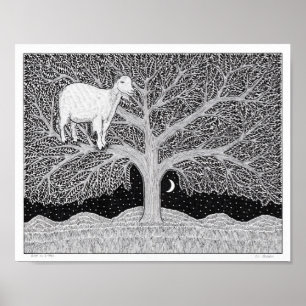 Poster Chèvre dans un arbre