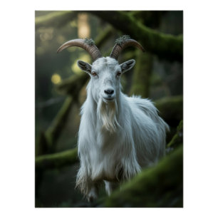 Poster Chèvre de forêt mystique chez la mousse Imaginai