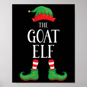 Poster Chèvre Elf Groupe de jumelage Noël Famille amusant