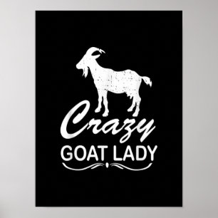 Poster Chèvre folle Dame Chèvre, Chèvre fermier Cadeau