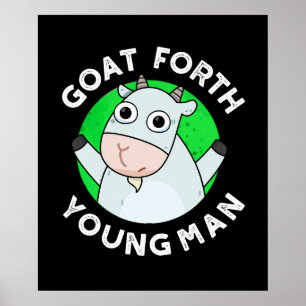Poster Chèvre Forth Jeune Homme drôle Animal Pun Dark BG