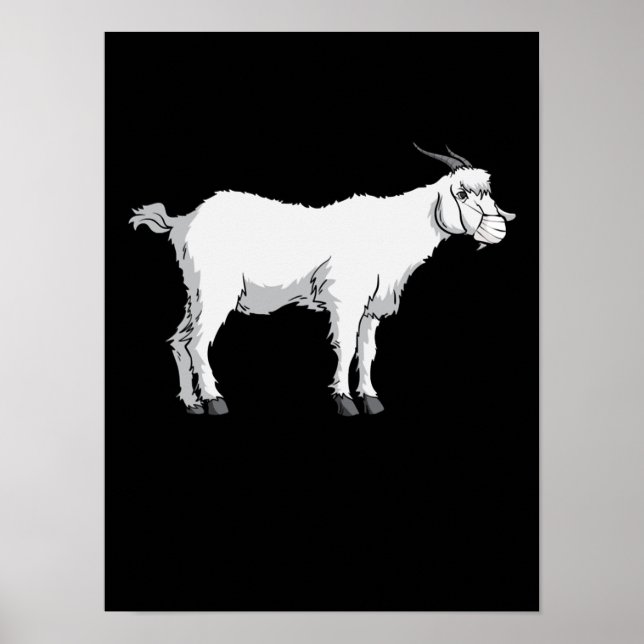 Poster Chèvre portant un masque médical (Devant)