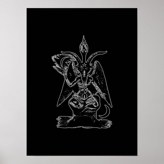 Poster Chèvre Satan Black Magie Lucifer Occult Cadeau (Devant)