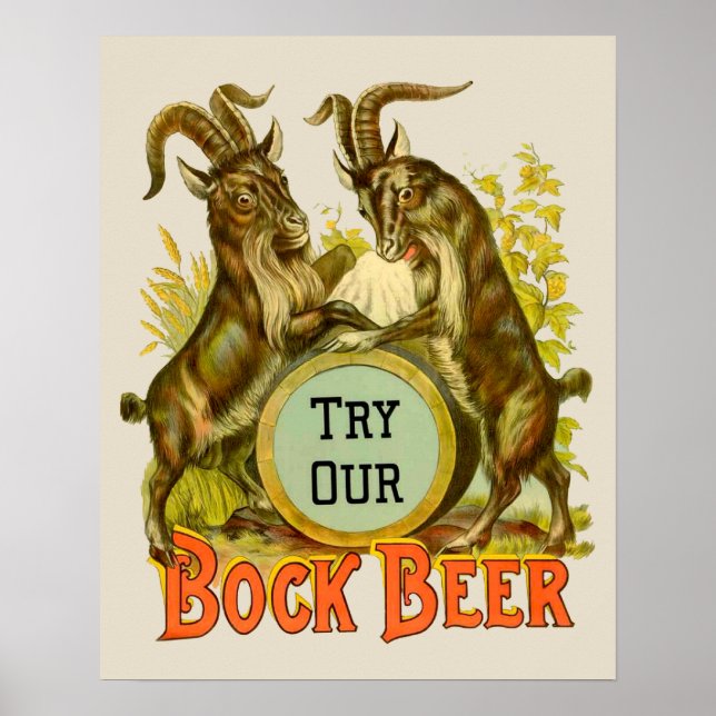 Poster Chèvres Bock Bière Publicité (Devant)