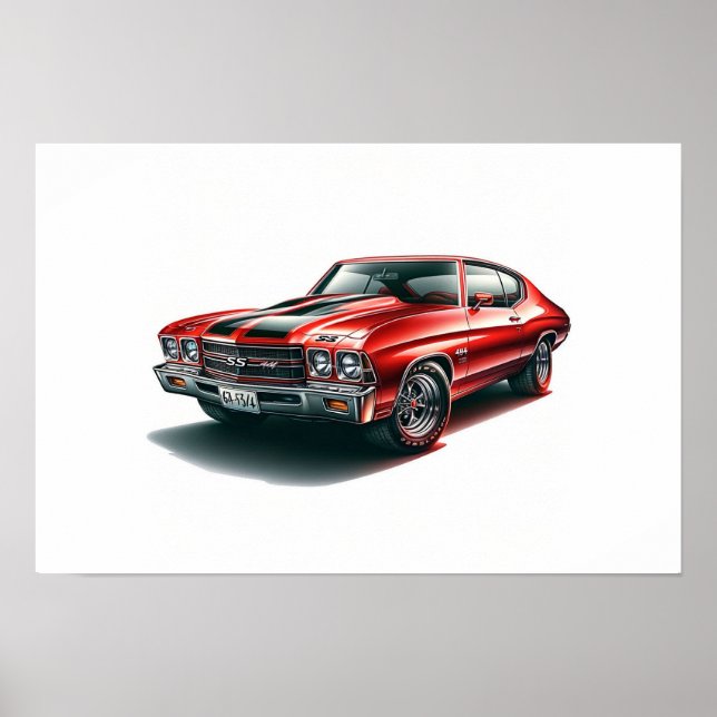 Poster Chevrolet Chevelle SS Red (Devant)