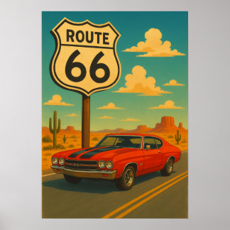 Poster Chevrolet Chevelle SS - Route 66
