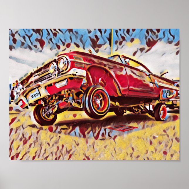 Poster Chevrolet Impala Low Rider 1960 Chevrolet Art Chev (Devant)