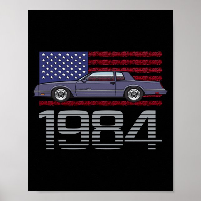 Poster Chevrolet Monte Carlo Blue 1984  (Devant)