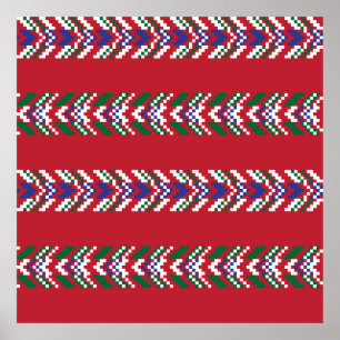 Poster Chevron fair isle sans couture motif design,