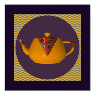 Poster Chevron Geo Théière Jaune
