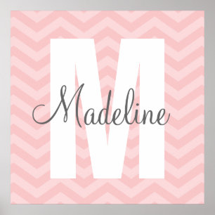 Poster Chevron Monogram Art de la chambre d'enfant