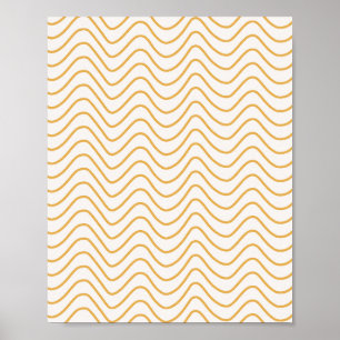 Poster Chevron Motif Jaune Et Crème Zigzag