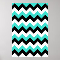 Chevron noir et blanc turquoise
